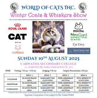 Event World of Cats Inc. presents Winter Coats & Whiskers Show
